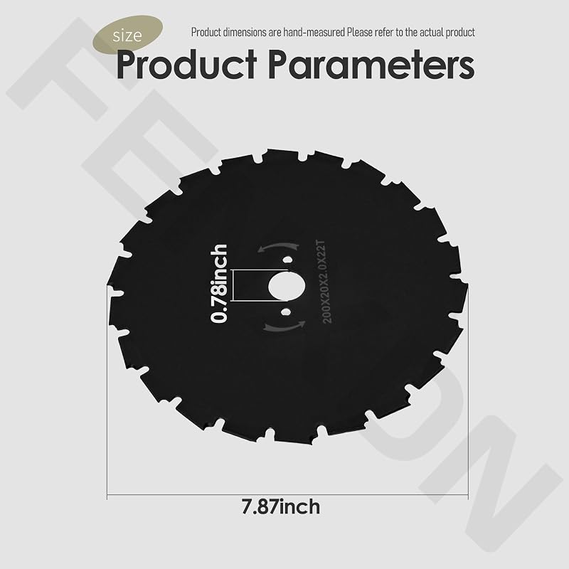 8-Inch Brush Cutter Blade, 22-Tooth, 20mm Bore for Echo SRM-210 SRM-225 SRM-230 SRM-260 SRM-280 SRM-311 SRM-340 SRM-400 SRM-410 – 2 Pack