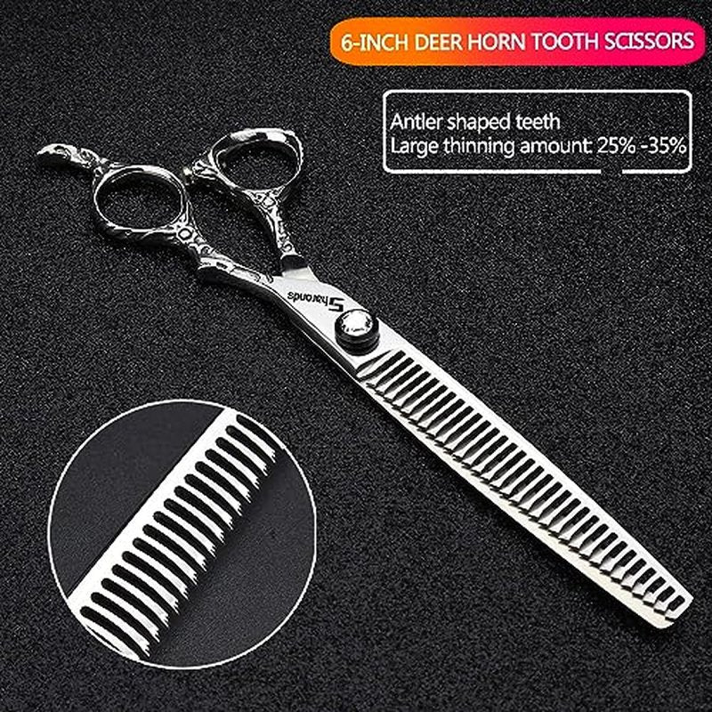 6/7/8 Inch Professional Hair Clippers, Japan 440C Cobalt Alloy Hair Clippers, Hair Clipper for Weight Loss (7 Inch Thin Scissors-AA)