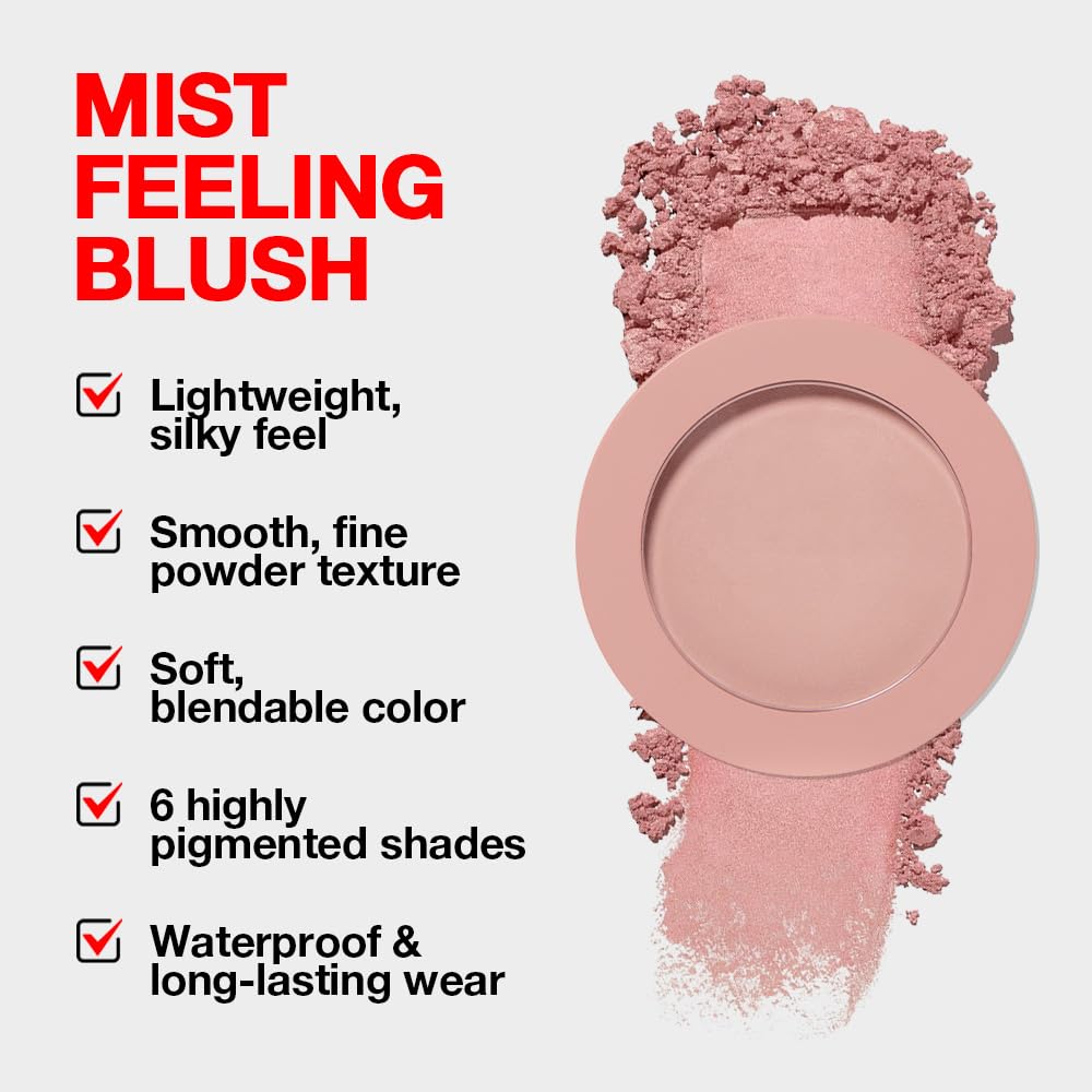 HHLTOH Single Dusty Rose Pink Matte Powder Blush Palette Face Makeup, Blush for Looks Younger Cheeks, Monochrome Cream Blushes Lightweight Long Lasting, Blush for Women All Skin Tones Paleta de, 04
