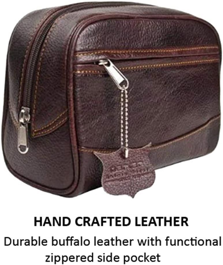 Parker Buffalo Leather Dopp Kit – Travel Toiletry Bag for Men