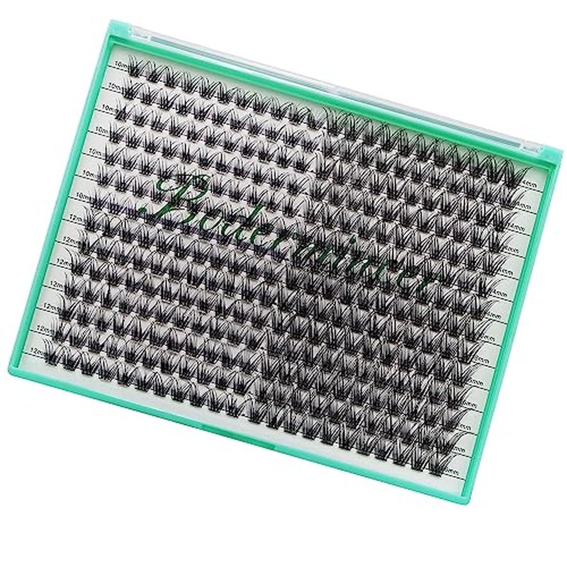 Bodermincer 308pcs XXXL Tray D Curl Cluster Lashes 10-12-14-16mm Mixed Length DIY Eyelashes Extension at Home (10-12-14-16mm Mixed)