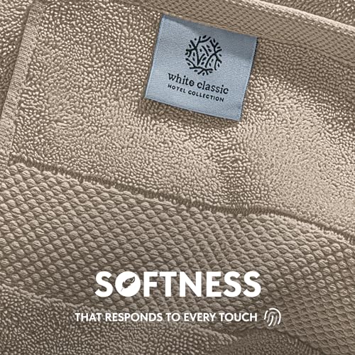 Taupe Washcloths 12 Pack - 13x13 Hotel Quality Turkish Cotton
