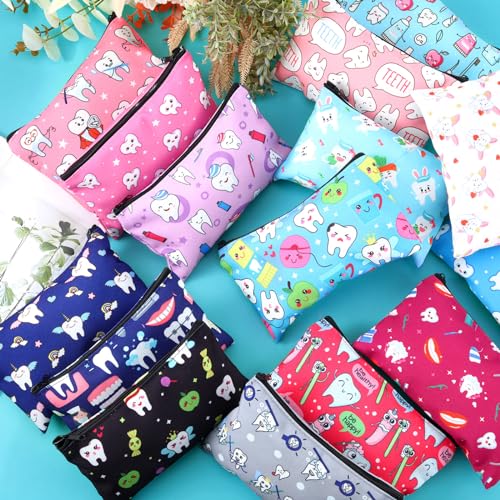 30 Pcs Dental Themed Makeup Bags for Women and Kids - Teeth Gift Set