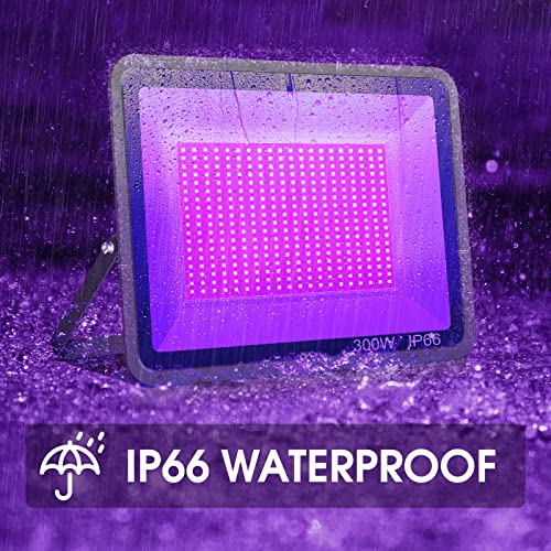 YANYCN 2 Pack 300W Black Light Flood Light Outdoor IP66 Waterproof Neon Glow Party Halloween