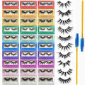 Wholesale lashes, Faux Mink lashes bulk, 30 pair 10 Styles Lashes with lash brush, 15-22mm Fake Lashes, Fluffy Wispy Natural Volume Lashes, Handmade Reusable Soft lashes, Lashes Bulk