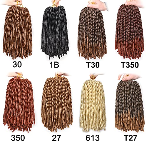 Spring Twist Hair Extensions 12 Inch 7 Pack Butterfly Faux Locks for Women - Variation 1B3027#