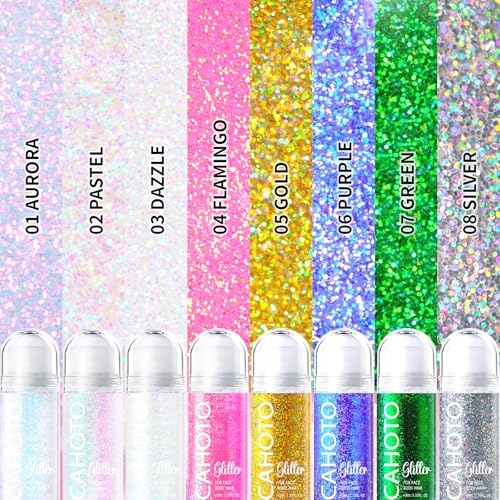 Green Rolling Glitter for Face Body & Hair, Roll-on Sequins for St. Patrick's Day, Sparkling Accessories for Christmas Concert Rave Festival Halloween Party Mardi Gras Carnival, 1.35fl.oz