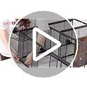 SWTYMIKI Espresso Kitchen Island Cart on Wheels - 4-Tier Rolling Storage with Hooks
