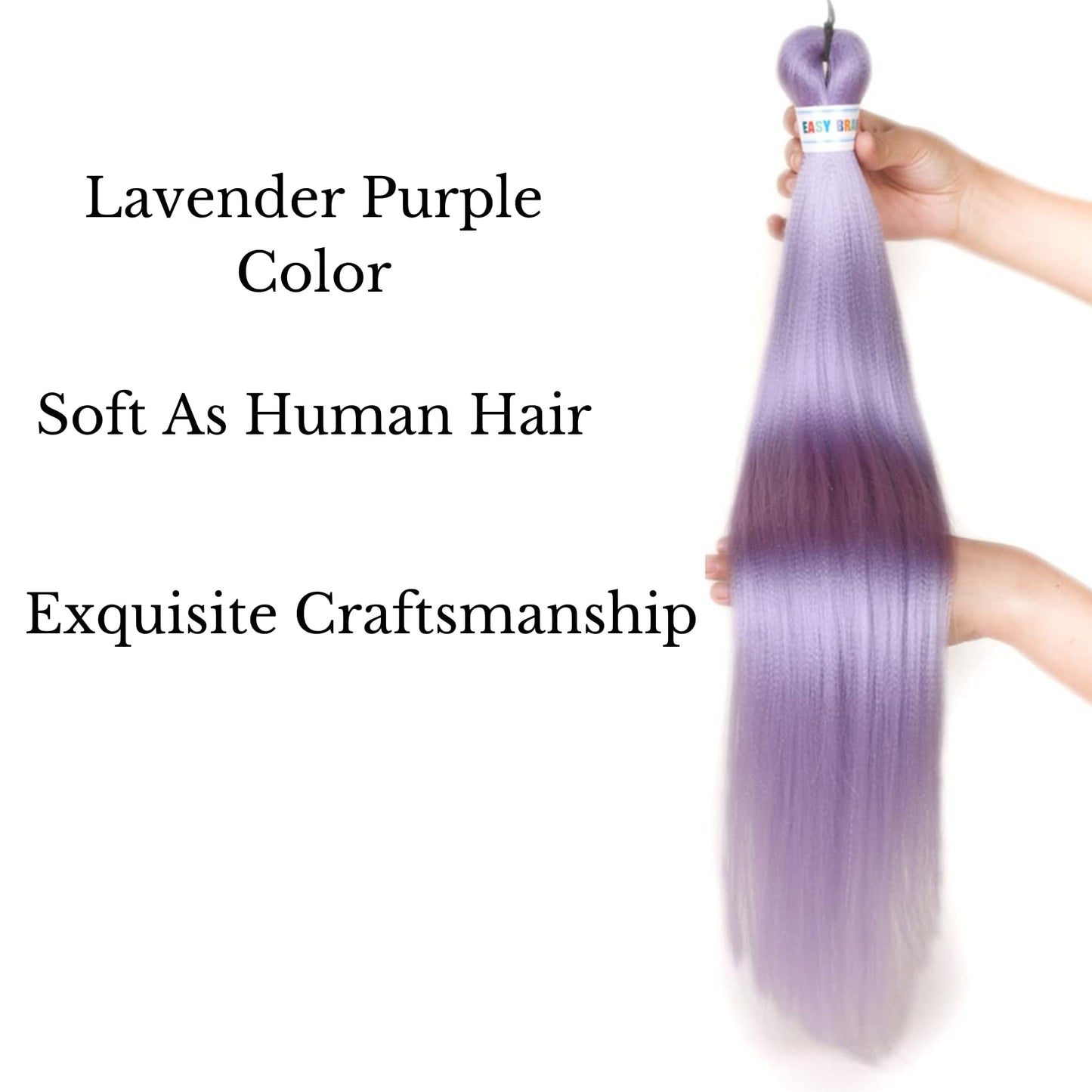 Light Purple Braiding Hair Pre Stretched Synthetic Yaki Ez braid Pre stretched Braiding hair