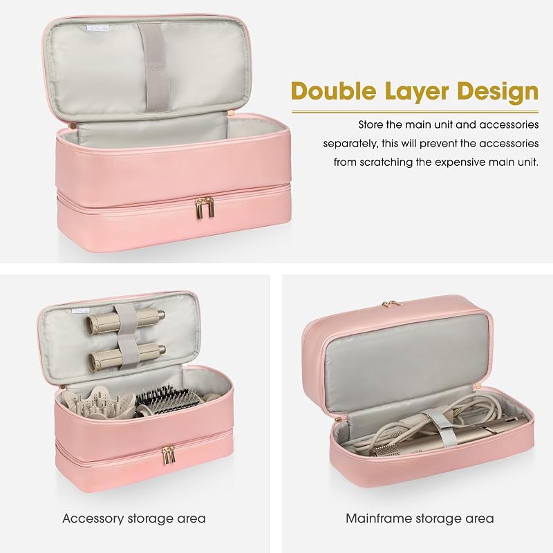 Double-Layer Carrying Case for Shark Flexstyle Rose Pink