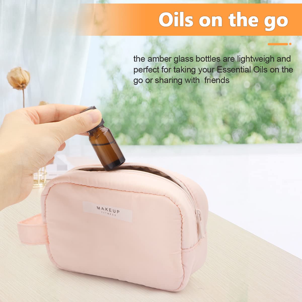 BOSMIOW 10 ml(1/3 oz) Sample Glass Bottles For Essential Oils 20 Pcs Empty Glass Dropper Vials With Orifice Reducers For DIY Perfume Aromatherapy Fragrance Cosmetic Oils (amber)