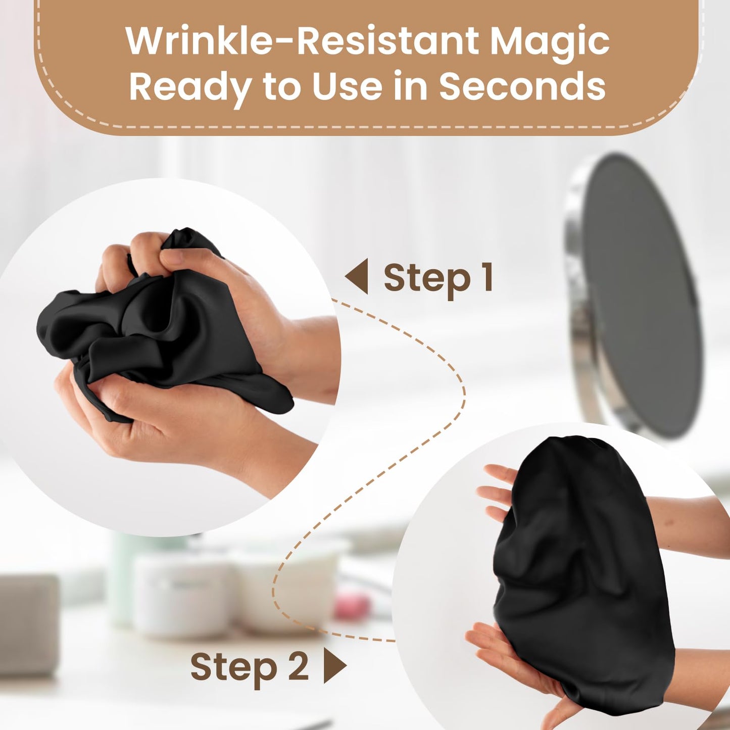 Adjustable Silk Satin Shower Cap - Sleep Hair Protector Prevents Frizz Breakage for Women Curly Natural Hair