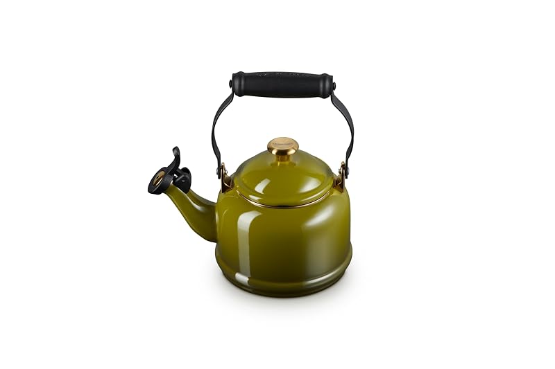 Olive Demi Tea Kettle 1.25 qt - Enamel On Steel, Le Creuset