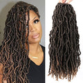 Faux Locs Crochet Hair 18 Inch T1B/27 Soft Locs Synthetic Extensions for Women - 6 Packs