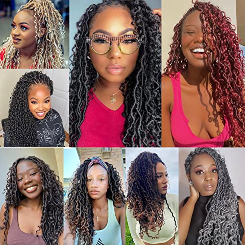 Dorsanee Faux Locs Crochet Hair 18 Inch for Black Women, Short Goddess Style, Pack of 7, #1B/30/27
