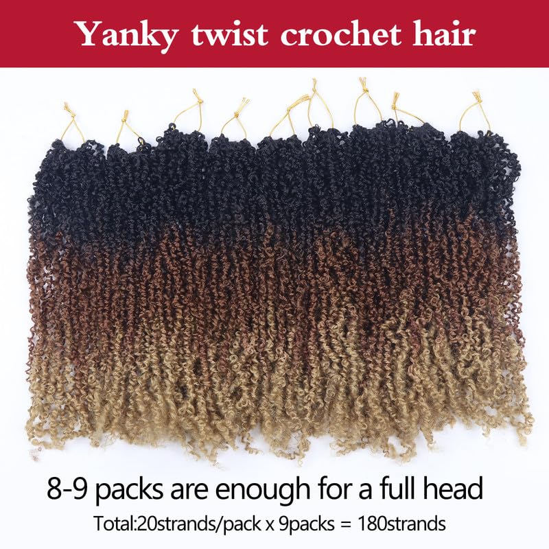 Yanky Twist Crochet Hair 9 Packs - 16 Inch Passion Twist Braids 1B-30-27 Variation of THIS Listing