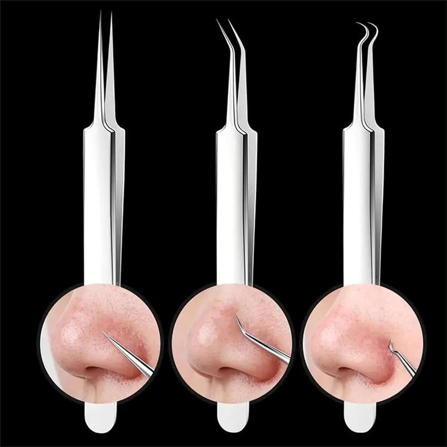 Classicous Blackhead Remover Tools, Stainless Steel Blackhead Remover Kit, Facial Blackhead Remover Tweezers, 14 in 1 Comedone Extractor Tools Set with Portable Case (8pcs)