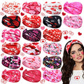 Valentine Heart Headbands for Women 20 Pack Non-Slip Hair Accessories
