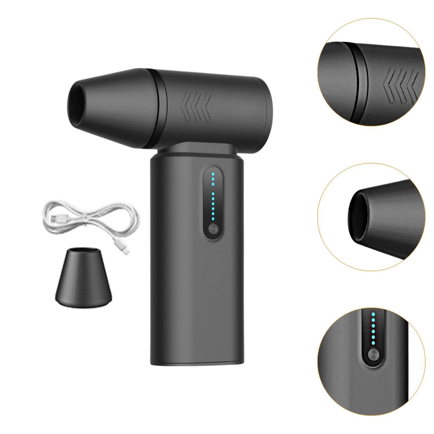 BLWOTMOR Mini Jet Dry Blower Hair Dryer Multi-use Turbofan Turbine Snow Blower for Cleaning of Keyboards & Laptop Hair Cleaning, Black