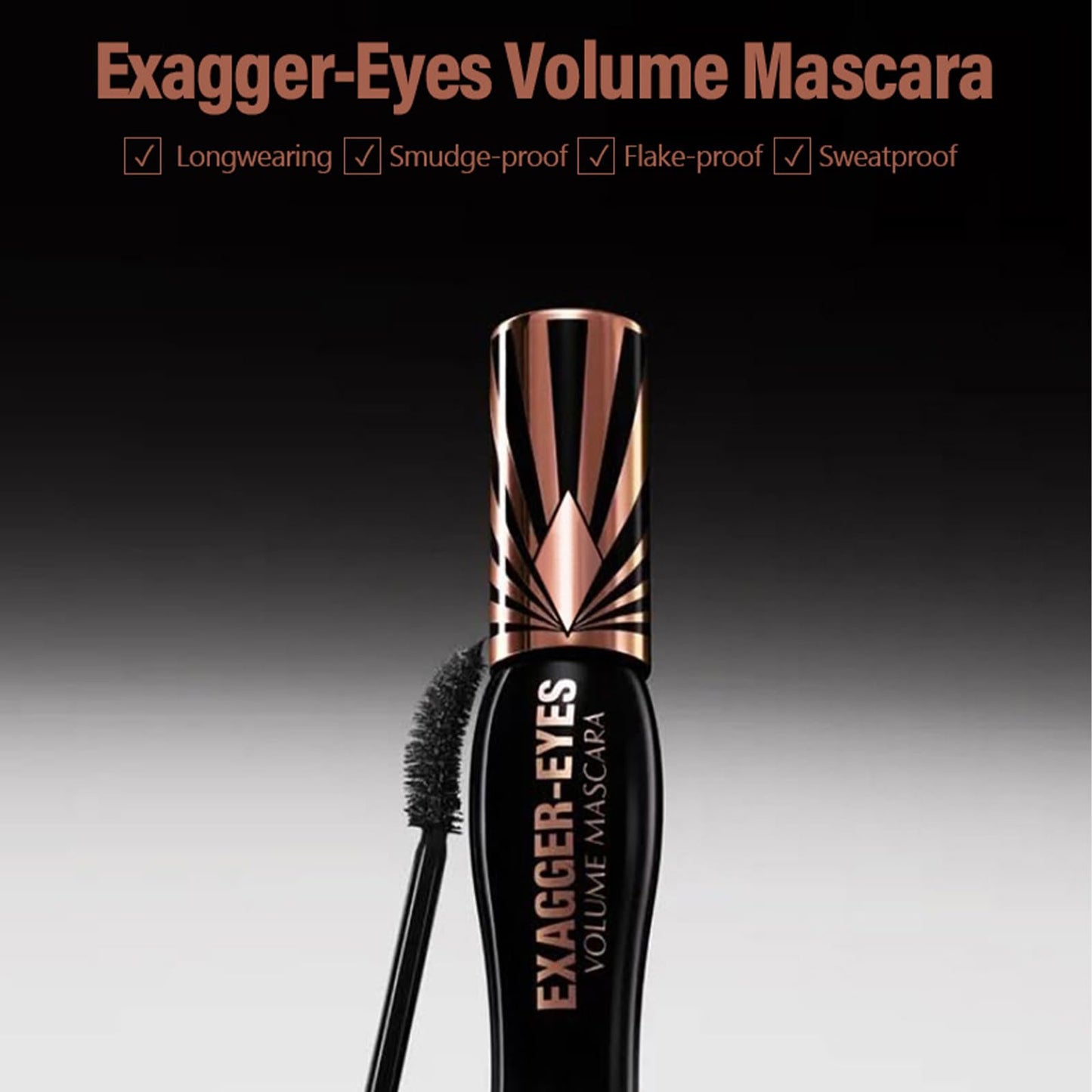 TAIKELOP Exagger-Eyes Volume Mascara Exagger-Black 4ML, Volumizing, Lengthening, Defining, Curling, Multiplying Mascara Makeup