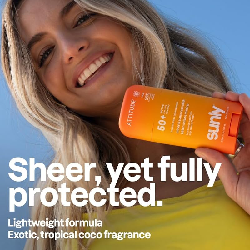 BIO SPECTRA ATTITUDE Tropical Coco Mineral Sunscreen SPF 50 - 2.12 oz Face & Body, Vegan & EWG Verified