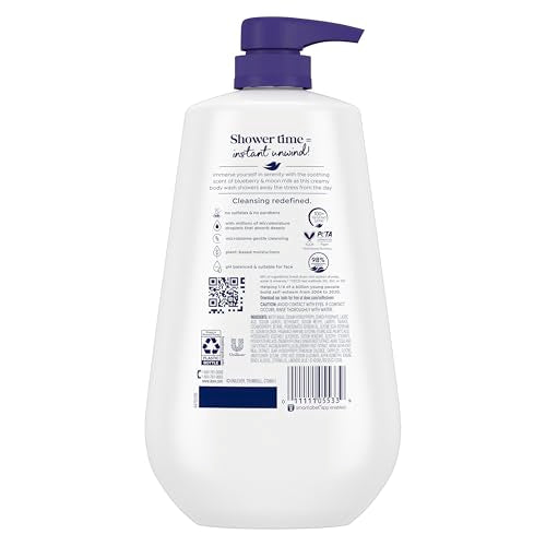 Dove Unwind Body Wash with Blueberry & Moon Milk - 30.6 fl oz Pack of 3