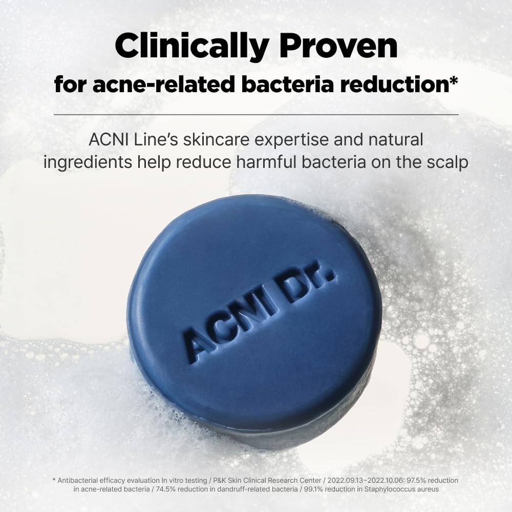 ISOI ACNI Dr. 1st Solution Shampoo Bar, Deep Cleansing for Hair Loss & Soothing for Oily and Acne-Prone Scalp, Solid Shampoo Soap Bar, Plastic-Free without Chemicals, Korean Hair Care (4.23 oz, 120g)