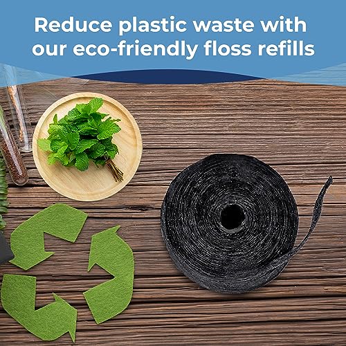Expandable Charcoal Dental Floss Refill - Mint, 820ft, Eco-Friendly, Xlent Variation of Mint / Refill - 820 Feet