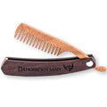 Wood Folding Beard Comb for Men – walnut pocket grooming accessory