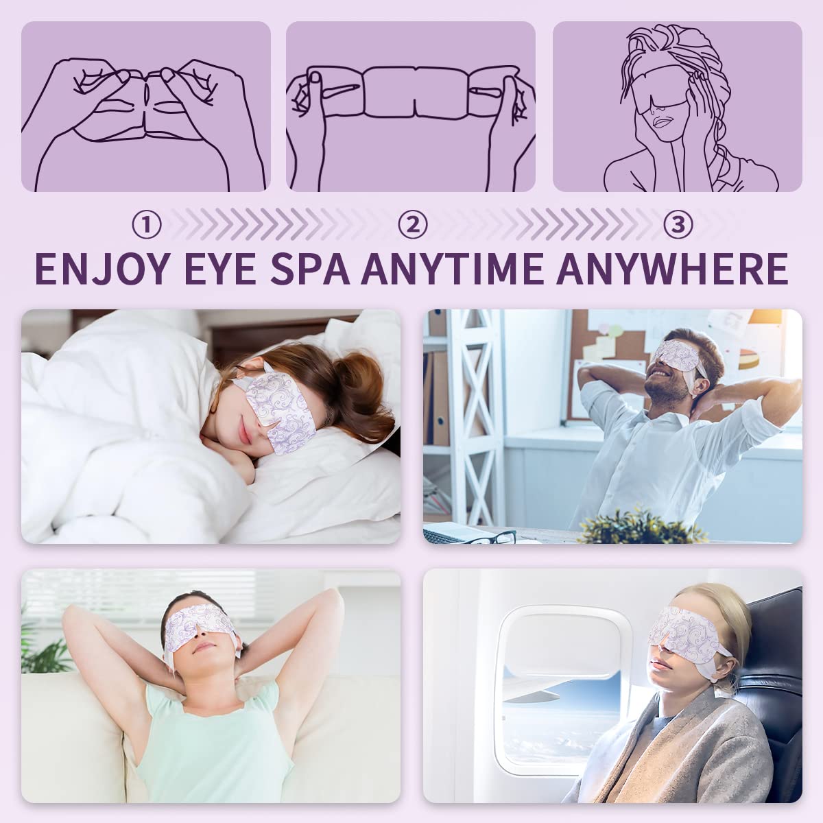 Self-Heating Eye Mask 18 Pack - Silk Cotton Warm Compress for Dry Eye Relief