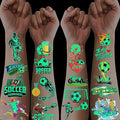 200 Pcs Soccer Sports Temporary Tattoos for Kids, Glow In The Dark Tattoos for Boys and Girls, Soccer Fake Tattoo Stickers for Adults Kids Goody Bag Stuffers Prizes Party Favors