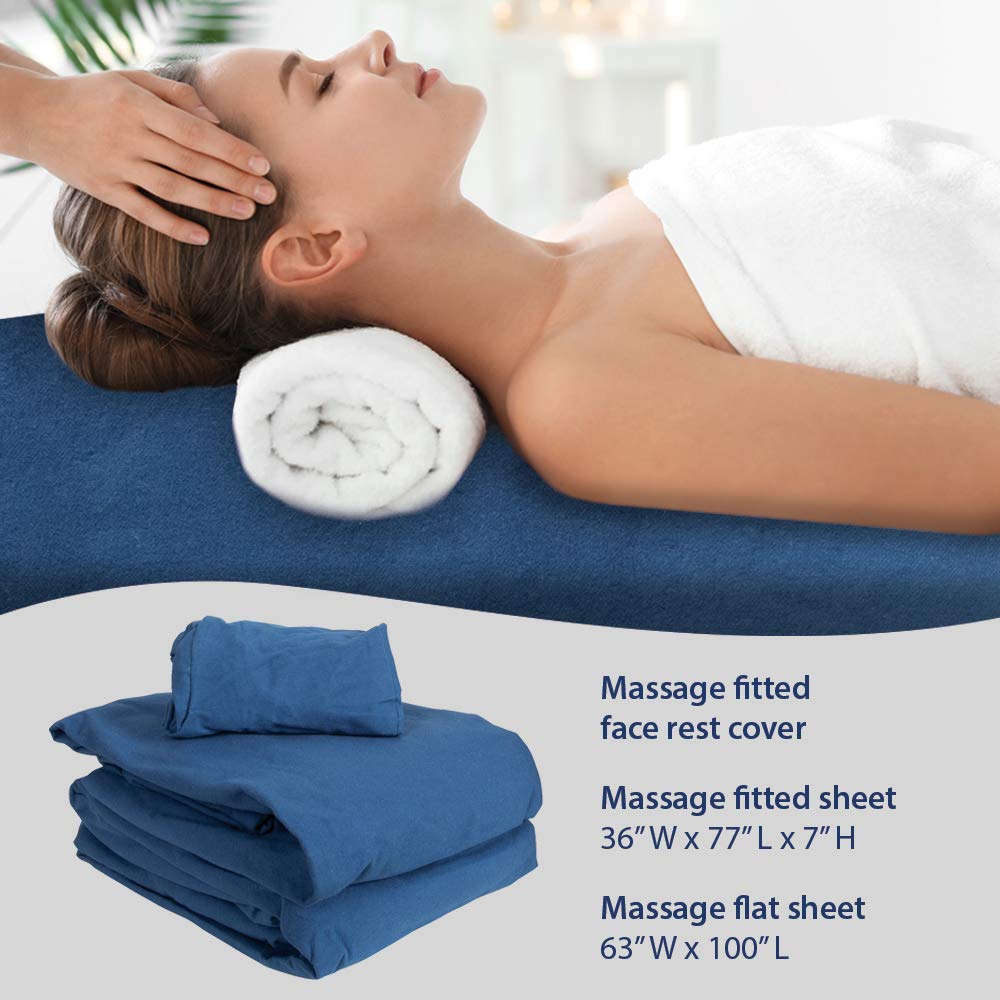 Premium Designer Flannel Massage Sheet Set - 3-Piece, Island Tranquility for Massage Tables