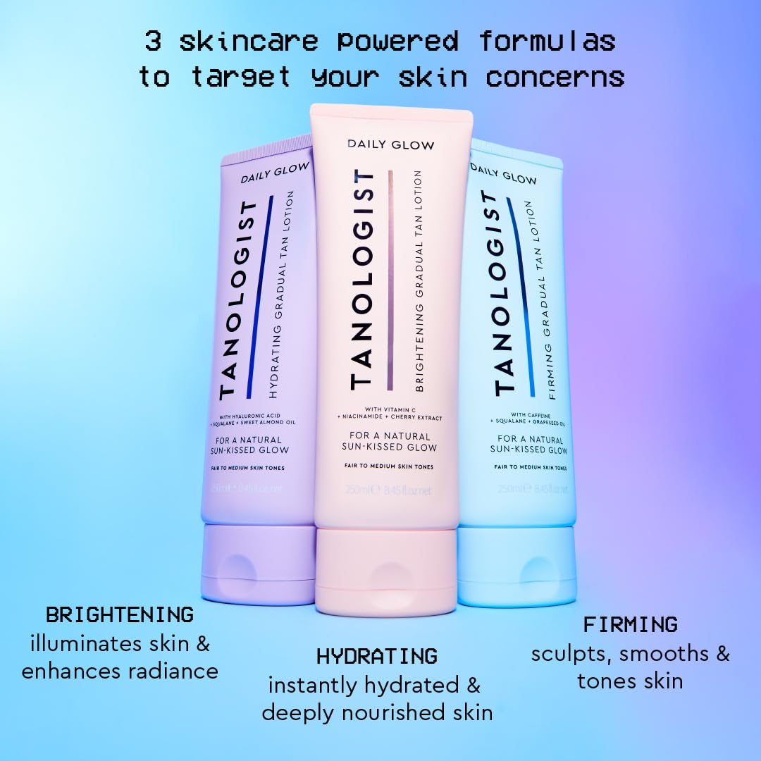 Tanologist Hydrating Daily Glow Body Lotion- Medium/Dark, Gradual Tanning Lotion, No Fake Tan Smell, Streak-Free & Natural Looking Self Tanner, Moisturizing, Vegan, 8.45 fl. oz/250 ml Tube