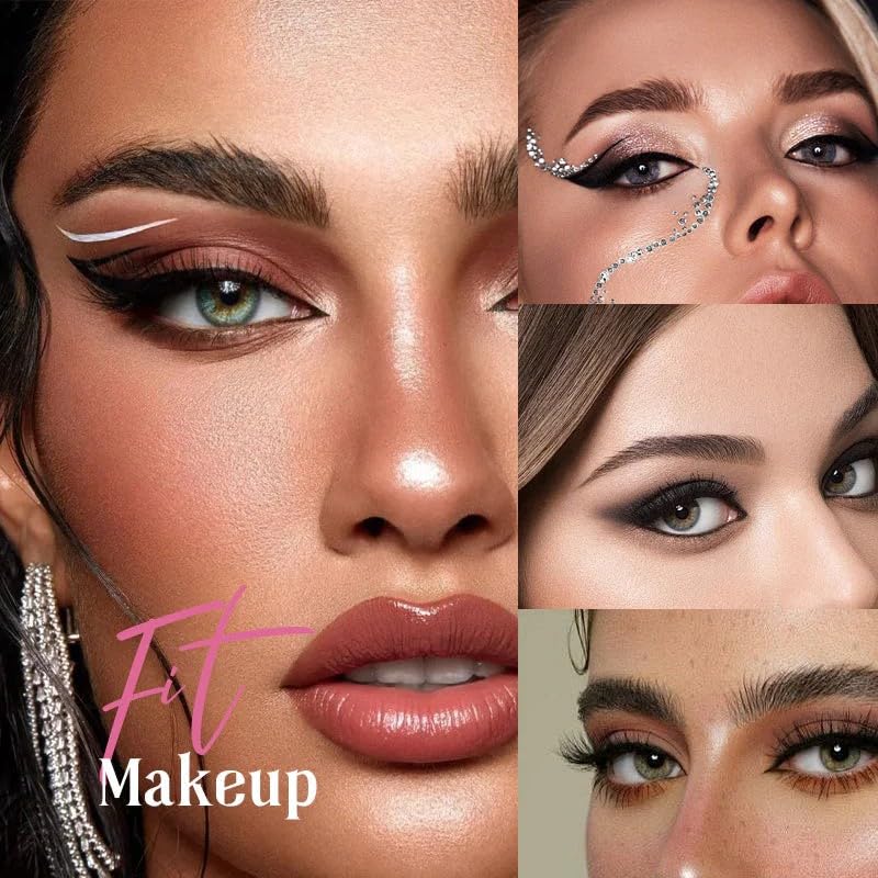 OVNMFH Lazy Eye Shadow Eyelash Patch, Colourful Eyeshadow Eyelashes Makeup Stickers, Reusable Eye Makeup Stickers with False Lashes & Shadow, Lazy Makeups Tool for Women (Pink)