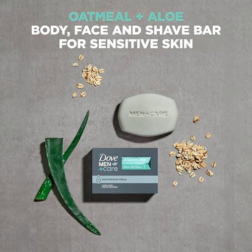 DOVE MEN + CARE Hand & Body Face + Shave Bar Sensitive Skin 6 Count for sensitive skin 3.75 oz