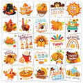 Konsait Thanksgiving Temporary Tattoos, 96Pcs Perforated Give Thanks Pumpkin Turkey Tattoos, Thanksgiving Goodie Bag Stuffers & Accessories, 24 Design
