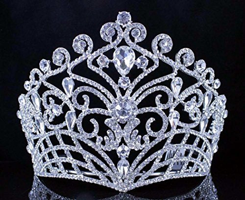 Silver Austrian Rhinestone Tiara Crown Bridal Prom Pageant Hair Accessory - Variation of THIS listing