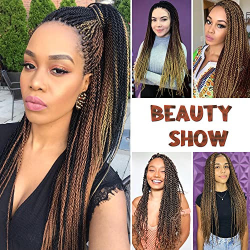 Senegalese Twist Crochet Hair - 18 Inch Pre-Looped Braids - 1B/30/27 - 20 Strands/Pack, 9 Packs