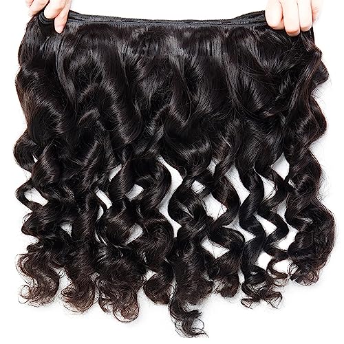 Brazilian Loose Wave Human Hair Bundles - 22 Inch Virgin Unprocessed Hair for Black Women - Variation 22