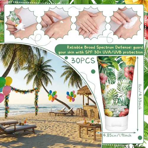 Fresh Hawaii Mini Sunscreen Lotion SPF 30+ 30 Pack - Travel Size, Tropical Design