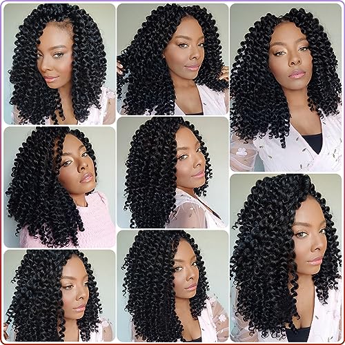 GetMaige 12 Inch Jamaican Bounce Crochet Hair 4 Packs 72 Roots Natural Black