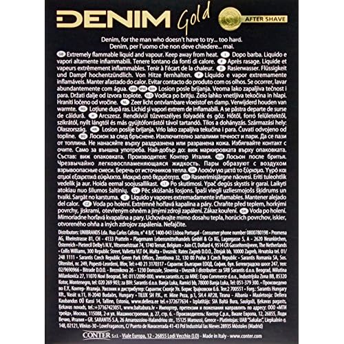 Denim: "Gold" After Shave 100ml 3.38fl.oz [ Italian Import ]