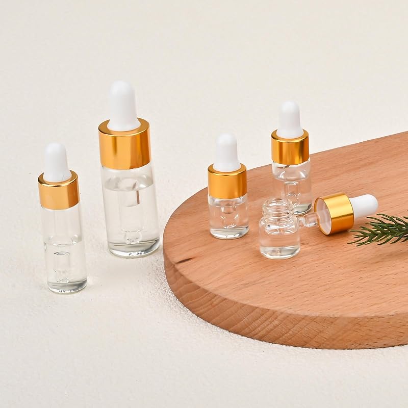 100 Pack 10ml Mini Dropper Bottles for Cuticle Oil - Thickened Glass, Leak-Proof