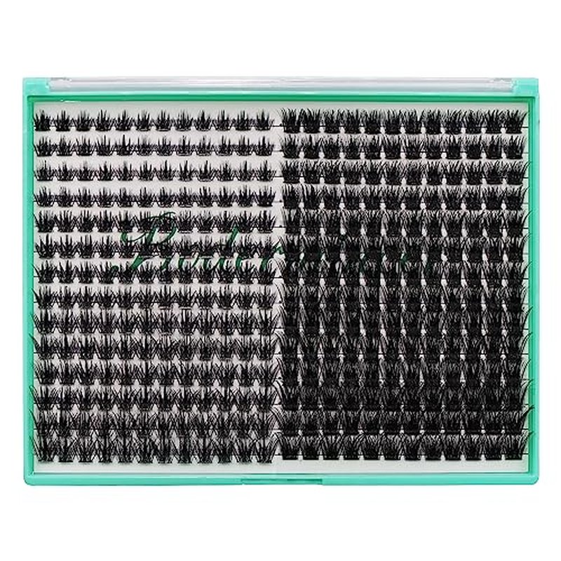 Bodermincer XXXL Tray 336PCS D Curl Cluster Lashes 10-12-14-16mm Mixed Length DIY Eyelashes Extension at Home (M01+M02 Mixed Length D Curl)