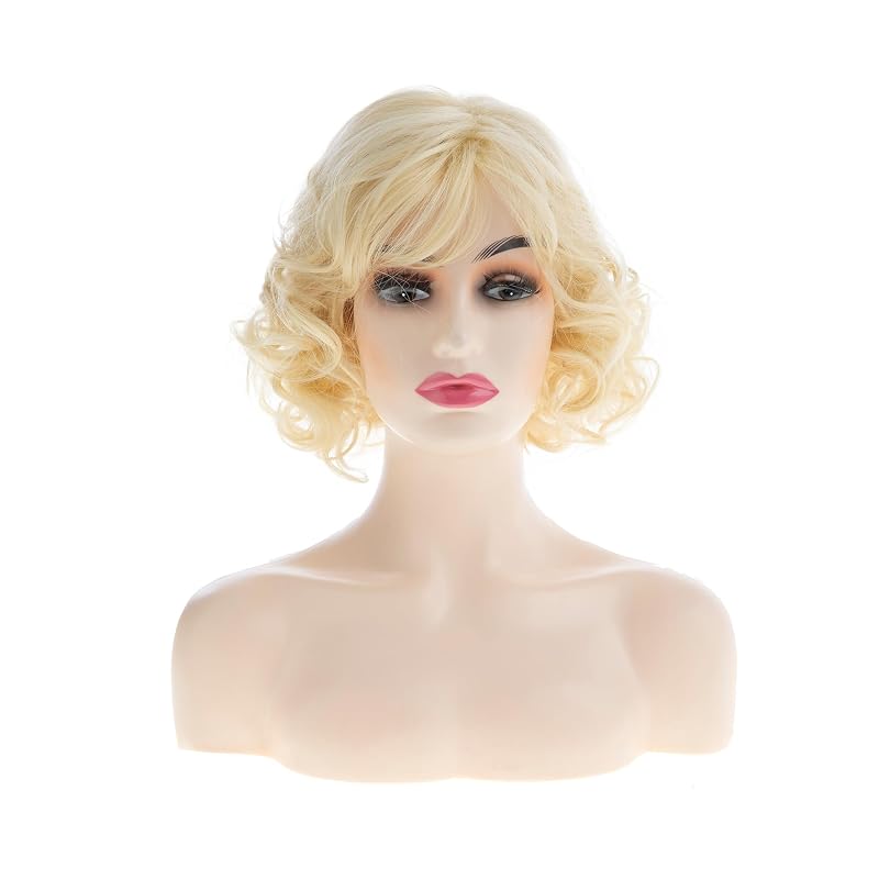 Sallcks Short Blonde Curly Wig for Women – Cosplay Party Costume (Variation: Blonde)
