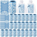 Cielito Lindo Party Favors Set - Blue Handleless Ceramic Shot Glasses, 24 Pieces, Baby Shower & Latin Culture Decor