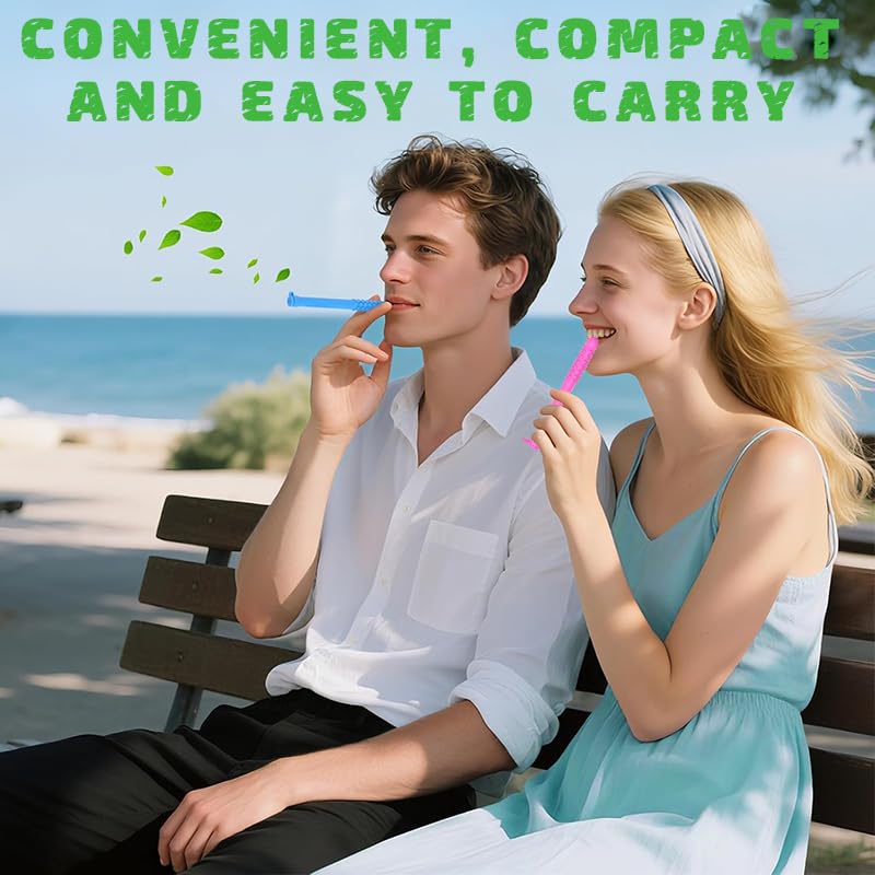 Essential Oil Chewable Breath Sticks (3-Pack) - On-The-Go Aromatherapy for Fresh Breath, Mental Focus & Natural Energy - Peppermint, Eucalyptus & Lavender