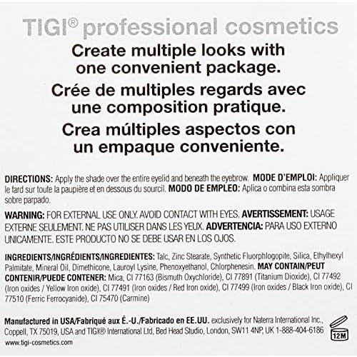 TIGI Cosmetics High Density Quad Eyeshadow, Love Affair, 0.32 Ounce (764158)