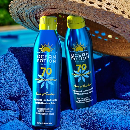 Ocean Potion SPF 70 Body Spray - Clear Water-Resistant Sunscreen, 5.5oz Pack of 2