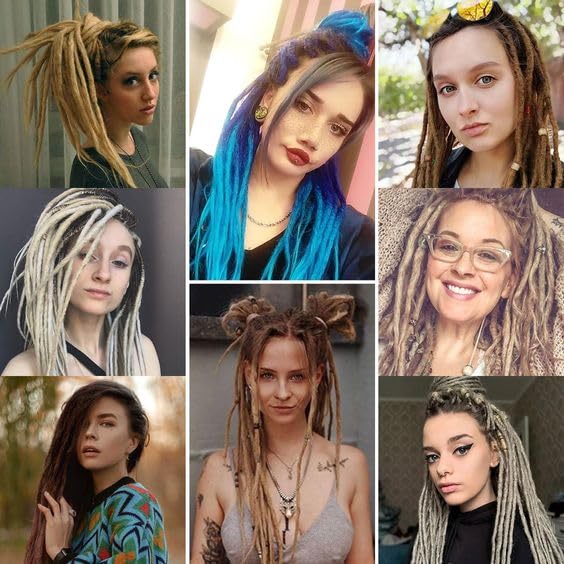 24 Inch Straight Dreadlock Extensions - 30 Strands, Synthetic Hair, Handmade